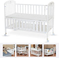 Teknum 4 in 1 Wooden Bedside With Storage and Height Adjustment (White) From Newborn Upto 4ys  Old