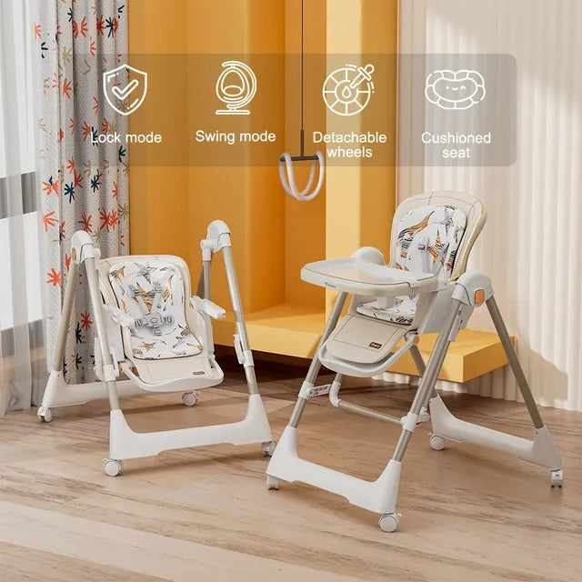 Teknum 5-in-1 Convertible Swing And High Chair – Ivory