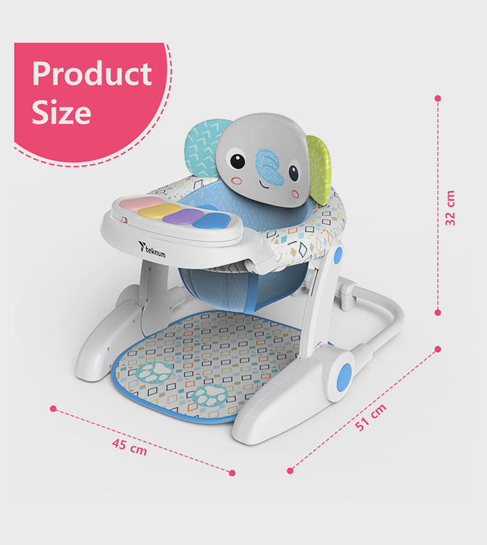 Teknum Baby Portable Dining Feeding Chair and Recliner Activity Chair (Elephant)