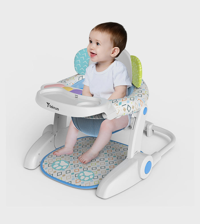 Teknum Baby Portable Dining Feeding Chair and Recliner Activity Chair (Elephant)