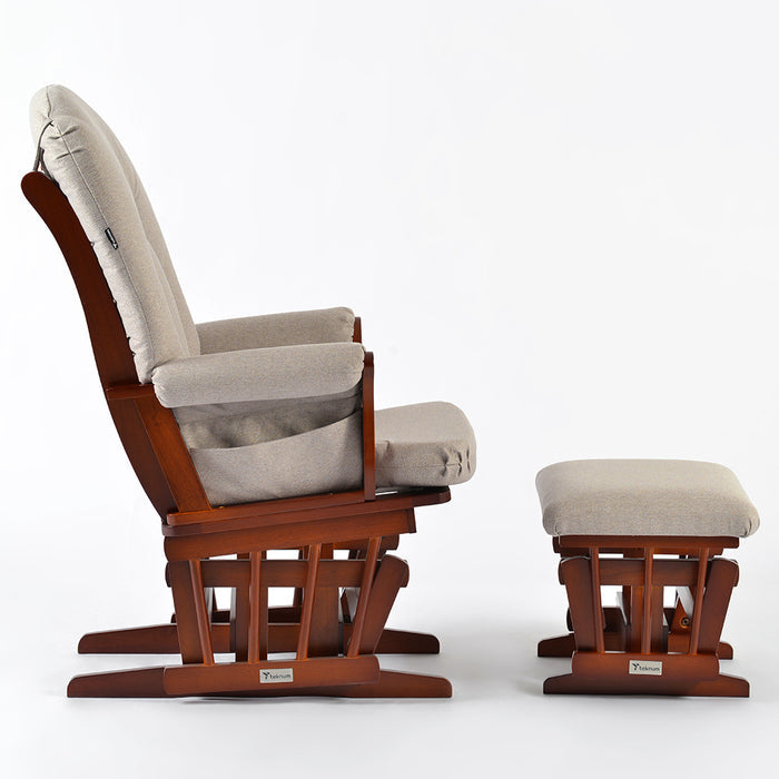 Teknum Deluxe Gliding Chair with Ottoman Set (Beige)