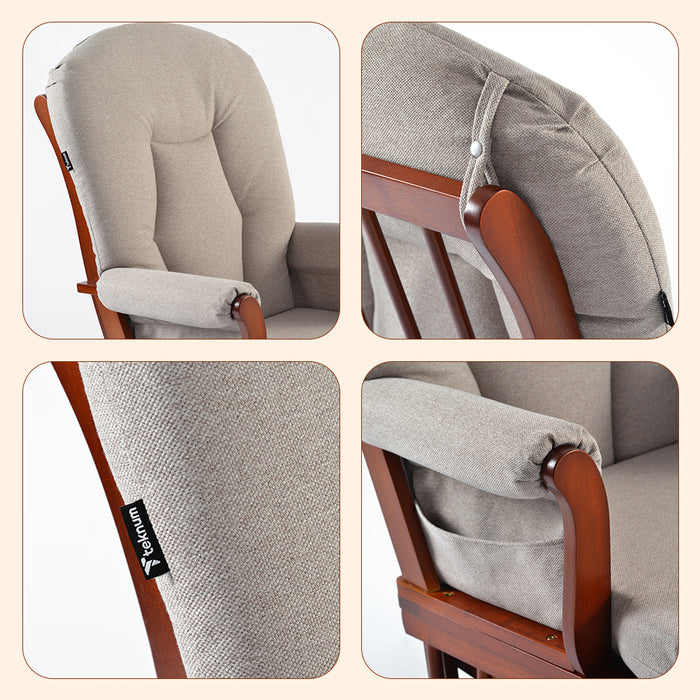 Teknum Deluxe Gliding Chair with Ottoman Set (Beige)