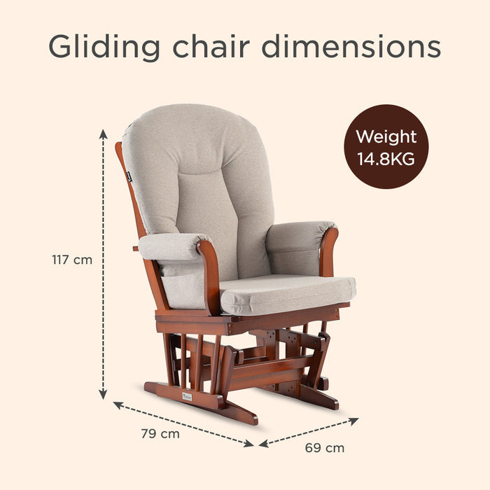 Teknum Deluxe Gliding Chair with Ottoman Set (Beige)