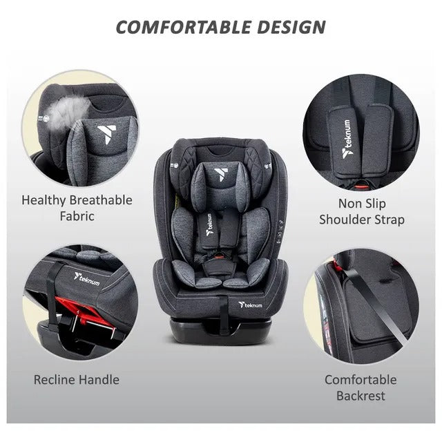 Teknum Evolve 2 Car Seat & Men's Diaper Handbag Set – Dark Grey