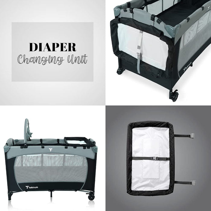 Teknum Explorer Playard and Cot (Grey)