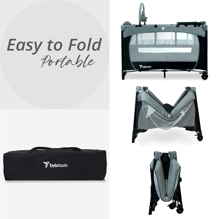 Teknum Explorer Playard and Cot (Grey)