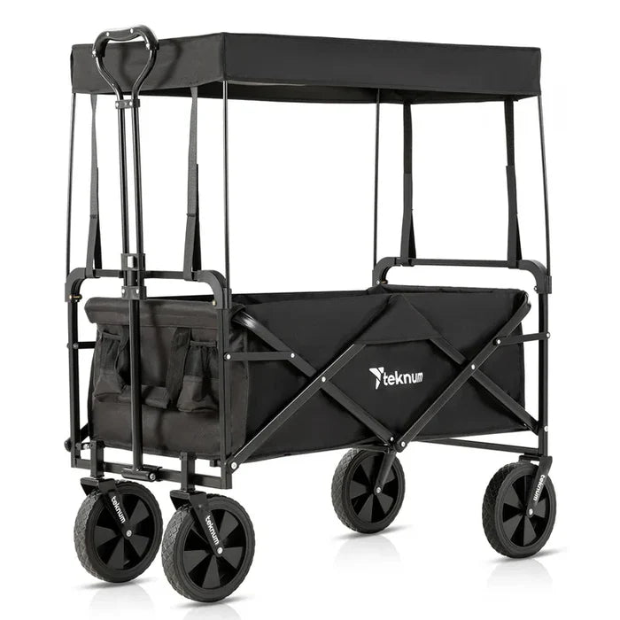 Teknum Folding Wagon Cart with Canopy (Black)