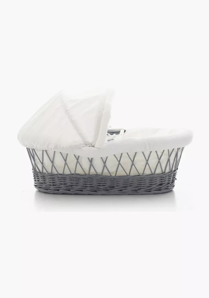 Teknum Infant Wicker Moses with White Waffle Beddings