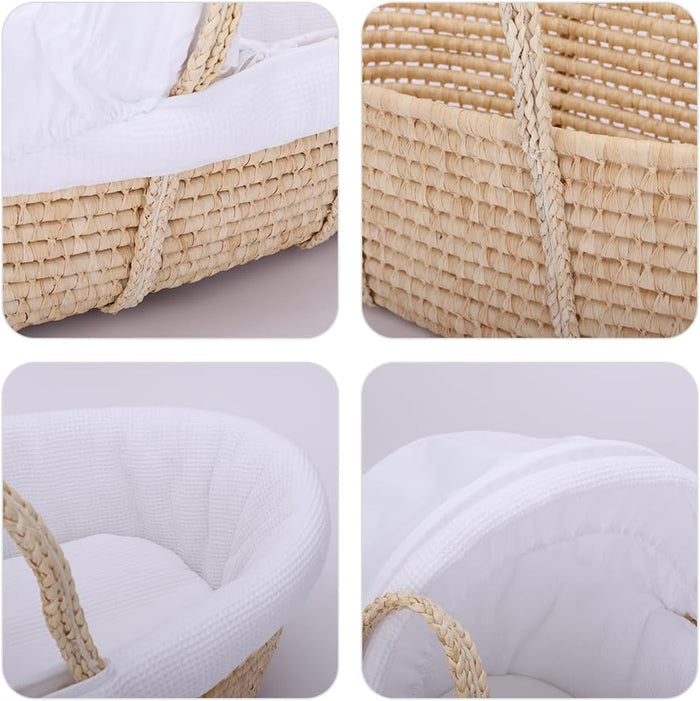 Teknum Moses Basket with Waffle Beddings and Mattress
