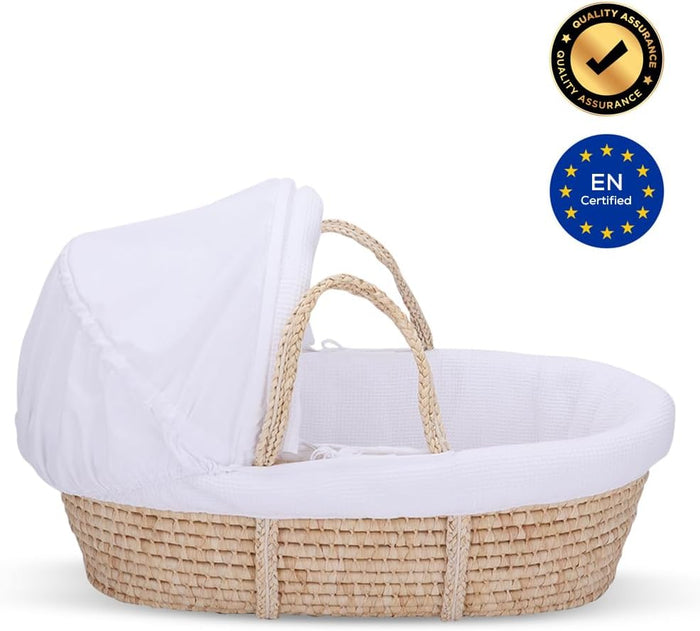 Teknum Moses Basket with Waffle Beddings and Mattress