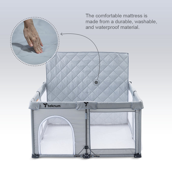 Teknum One Minute Fold Unfold Playpen With Mattress and Balls - Medium 120 x 120cm (Grey)