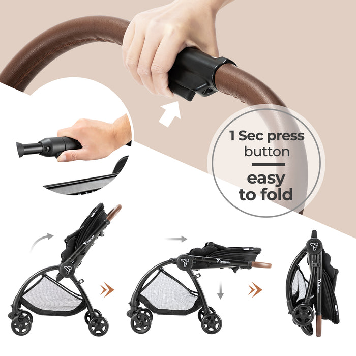 Teknum Stroll 2 Reversible Travel Stroller (Black)