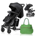 Teknum Stroller with Rocker & Red Diaper Tote Bag – Black.