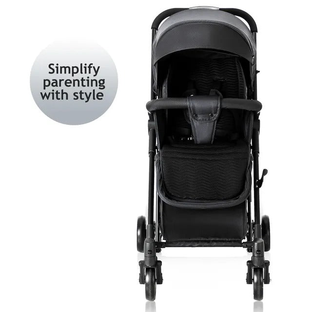 Teknum Stroller with Rocker & Red Diaper Tote Bag – Black.
