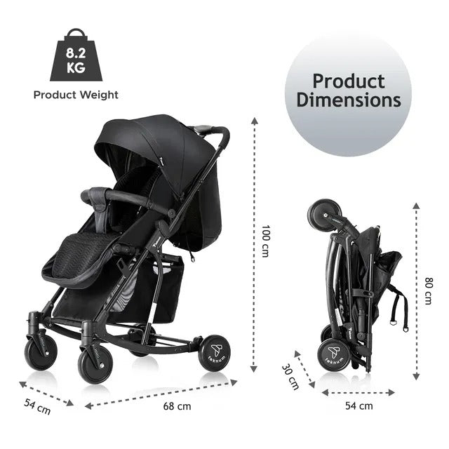 Teknum Stroller with Rocker & Red Diaper Tote Bag – Black.