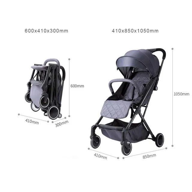 Teknum Travel Lite Stroller SLD with Sunveno Organizer – Dark Grey & Yellow