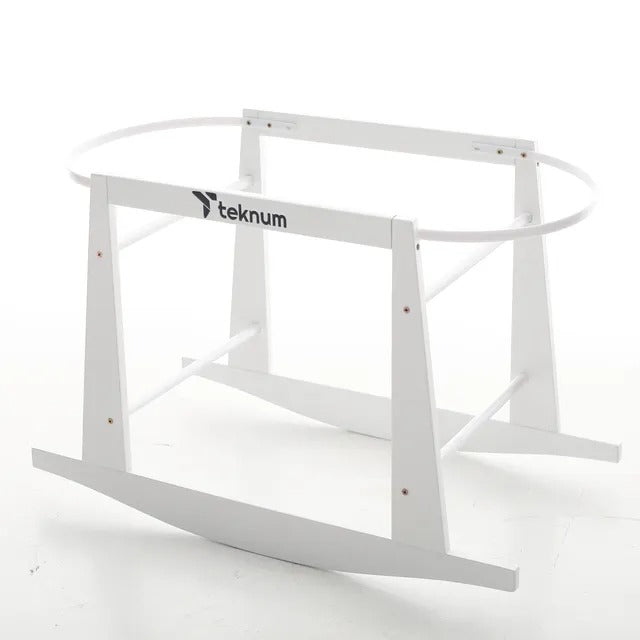 Teknum Wicker Pod Moses Basket Rocker Stand – White