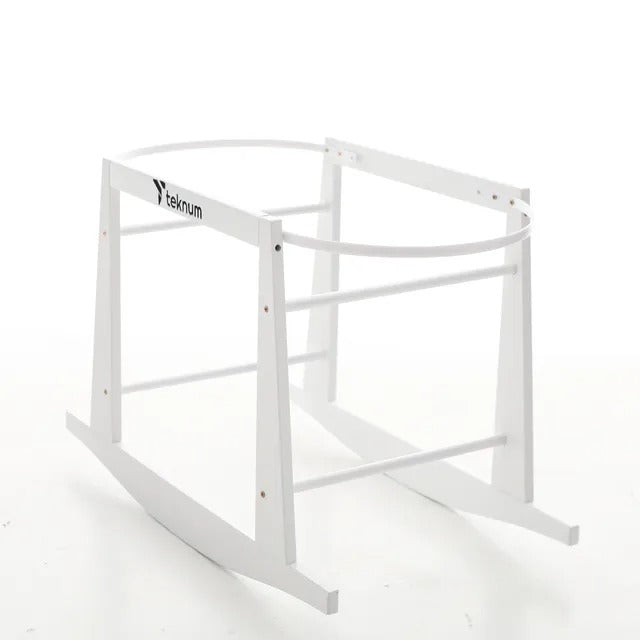 Teknum Wicker Pod Moses Basket Rocker Stand – White