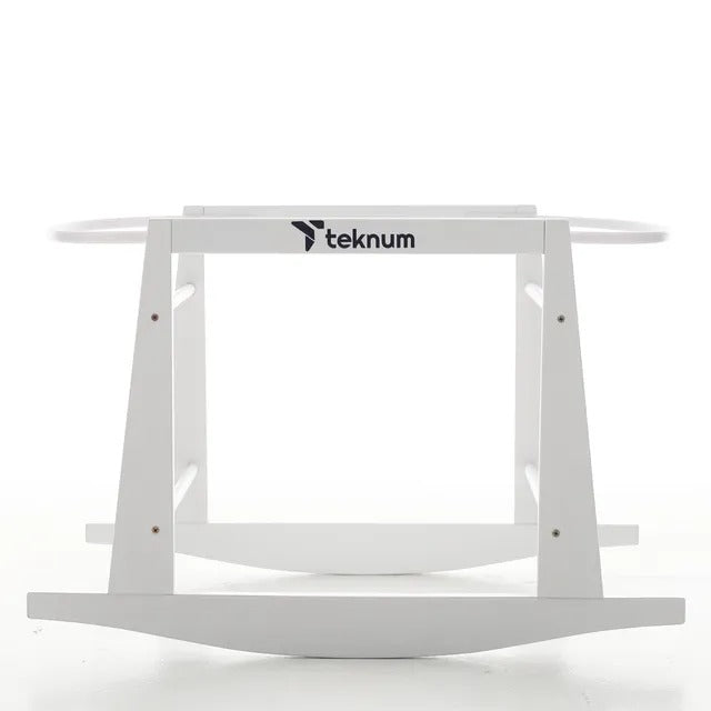 Teknum Wicker Pod Moses Basket Rocker Stand – White