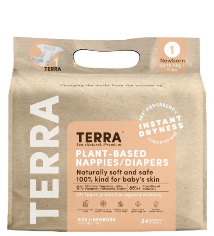 Terra Diaper/Nappy New Born 24s (Pack of 4)