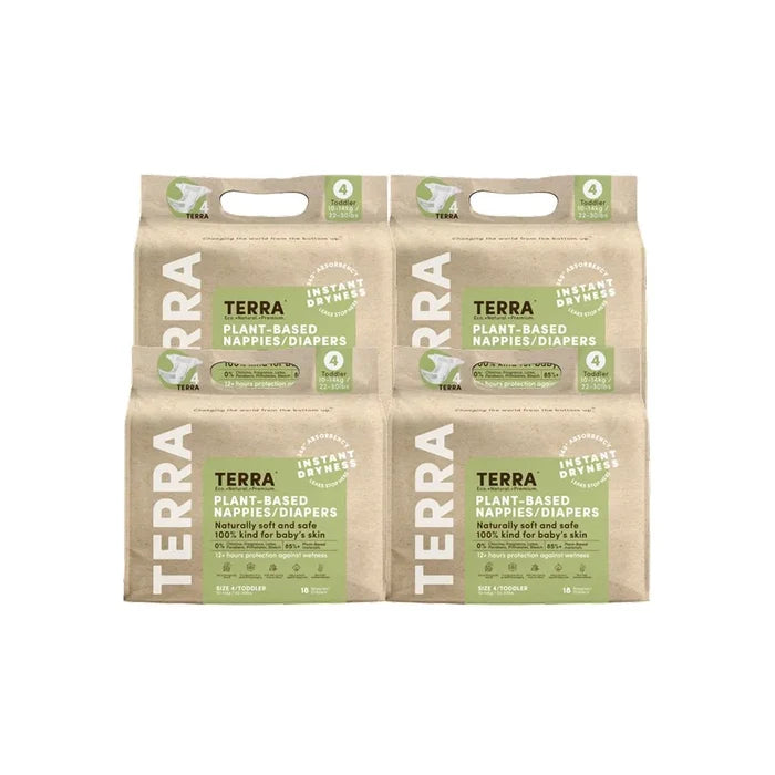 Terra Diaper/Nappy Toddler Diaper 18s (Pack of 4)
