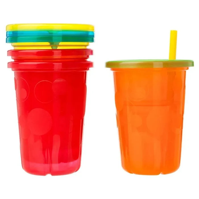 The First Years Take And Toss Straw Cups - Pack of 4 (10oz, 18 Months +)