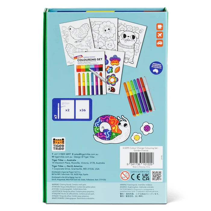 Tiger Tribe Colour Change Colouring Set Garden Friends