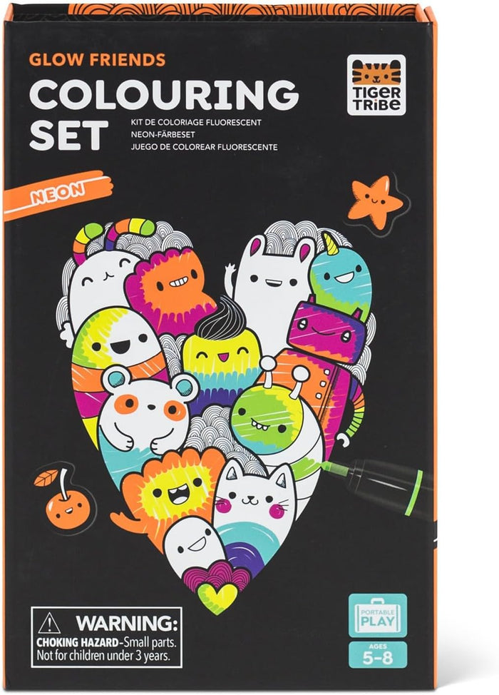 Tiger Tribe Neon Colouring Set Glow Friends