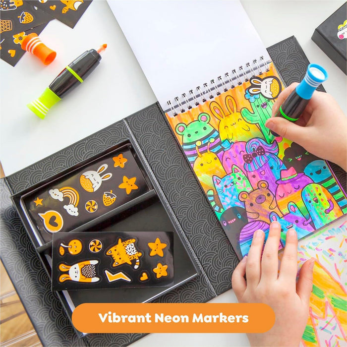 Tiger Tribe Neon Colouring Set Glow Friends