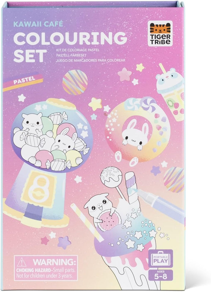 Tiger Tribe Pastel Colouring Set Kawaii Cafe