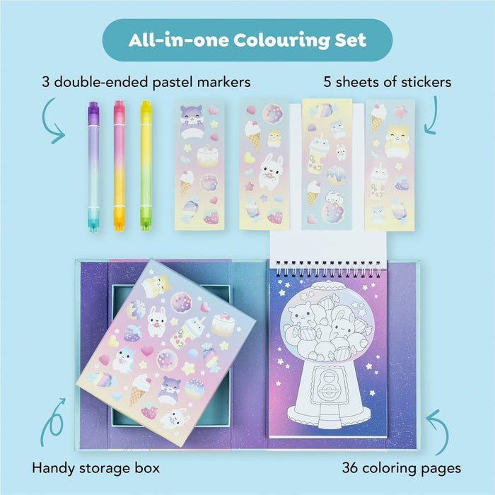Tiger Tribe Pastel Colouring Set Kawaii Cafe