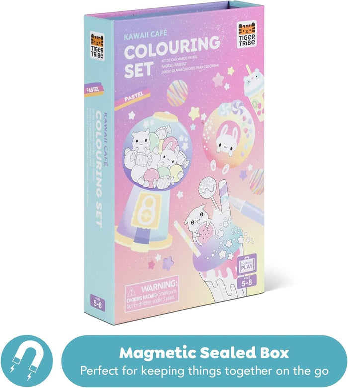 Tiger Tribe Pastel Colouring Set Kawaii Cafe