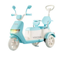 Tobbi Kids Orbic Kids 2 Seater 6V Electric Motor Cycle Ride On With Handle (Blue)