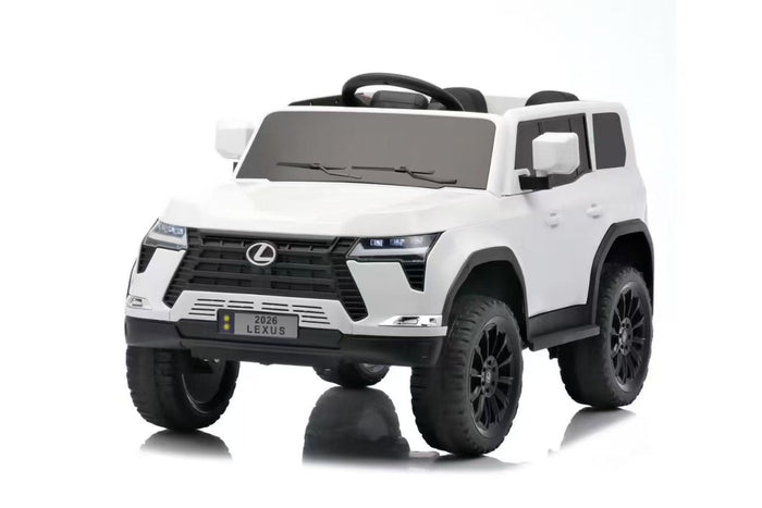 Tobbi Kids Orbic Kids Lexus Gx550 Style Battery Ride On Car 12V With Leather Seat (White)