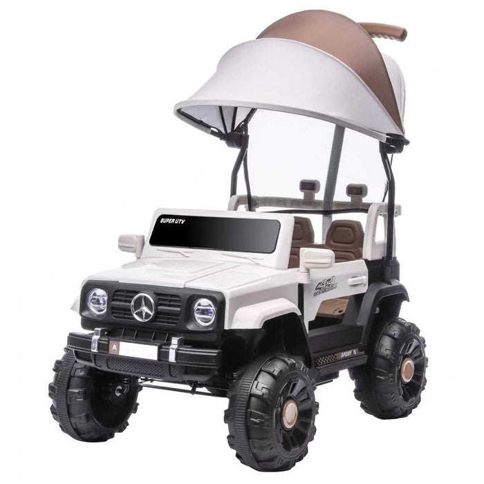 Tobbi Kids  Orbic Kids Mercedes Unimog Style 6V Battery Ride On With Canopy (White)
