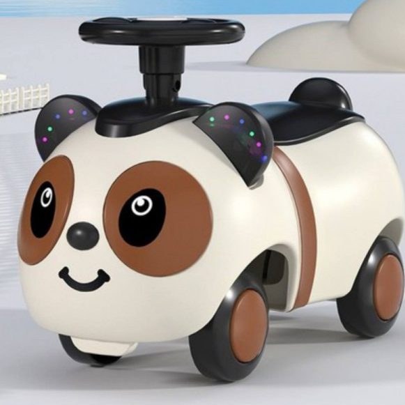 Tobbi Kids Orbic Kids Panda Slide Car With Light And Music (Brown)