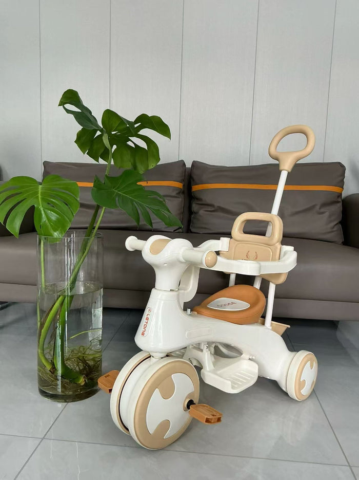 Tobbi Kids Orbic Kids Tricycle With Handle For Kids (White)