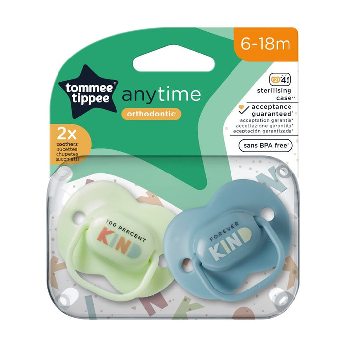 Tommee Tippee Anytime Orthodontic (6-18 Months) - Pack of 2