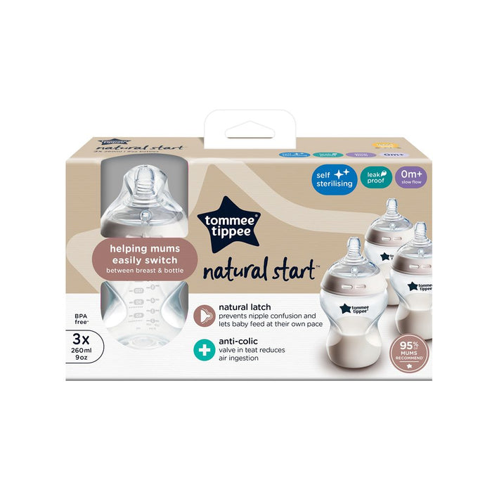 Tommee Tippee Bottles Self Sterilizing (260ml) - Pack of 3