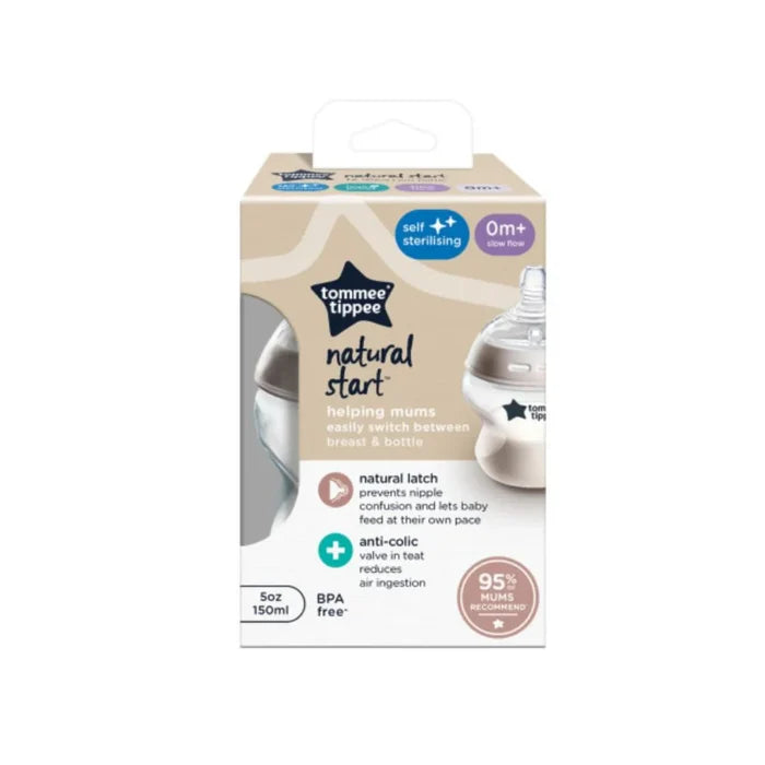 Tommee Tippee Closer to Nature Feeding Bottle 150ml Clear