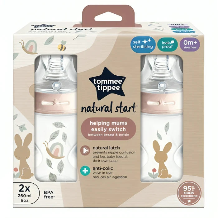 Tommee Tippee Natural Start Bottle Pond (Girl, 260ml) - Pack of 2