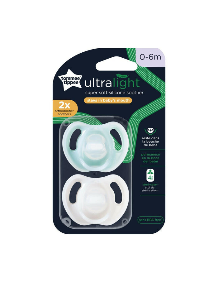Tommee Tippee Ultra Light Silicone Soothers, 0-6m, 2pcs