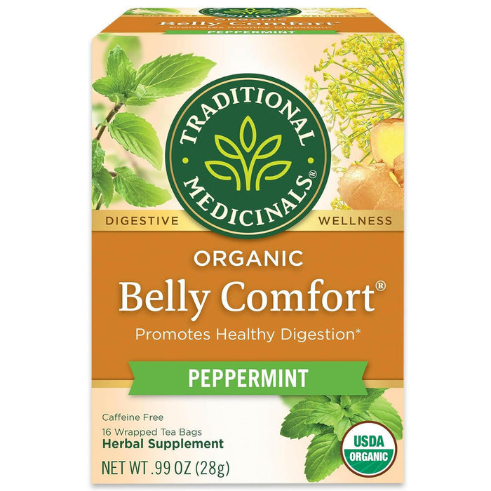 Traditional Medicinals Organic Belly Comfort Peppermint Herbal Tea, Promotes Healthy Digestion
