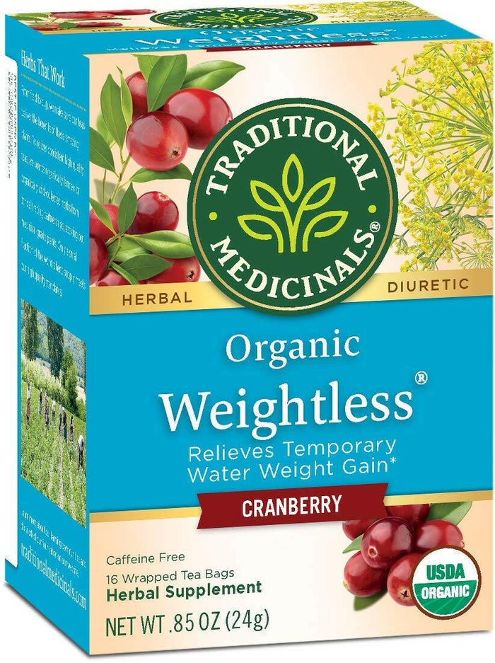 Traditional Medicinals Organic Weightless Cranberry Herbal Tea, Relieves Temporary Water Weight Gain