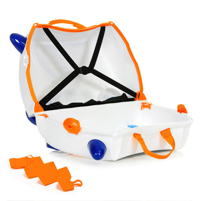 Trunki Ride-On Kids Suitcase Glow In The Dark (Skye Space Ship White)