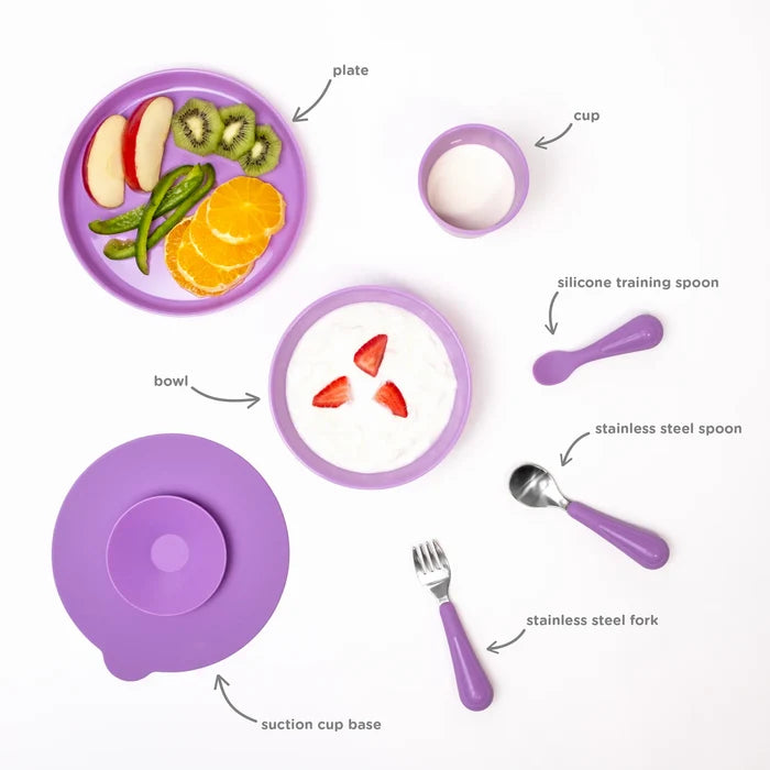 Ubbi Feeding Set (Plate, Bowl, Cup, Utensils, Suction  Cup)