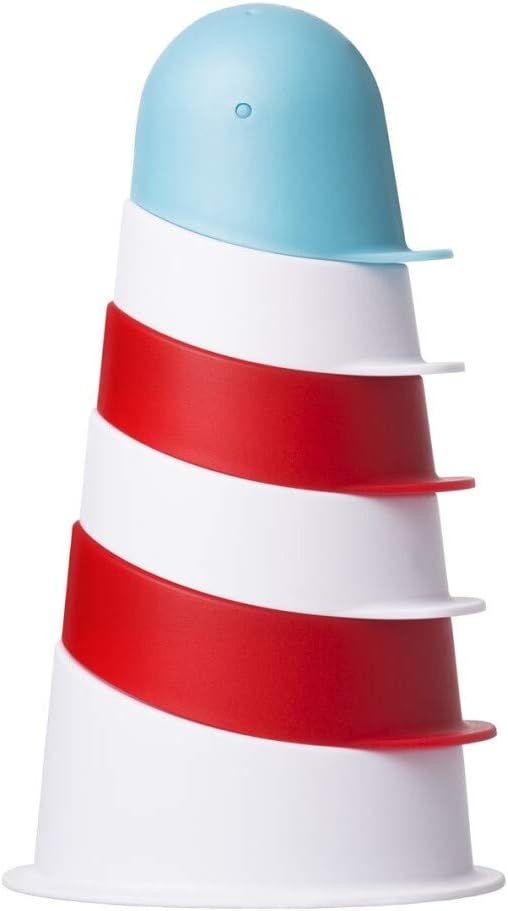 Ubbi Lighthouse Stacking Cups (Red, White, Blue)
