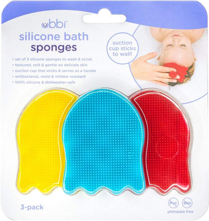 Ubbi Silicone Bath Sponges (Red, Blue, Yellow)