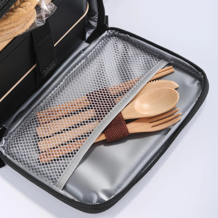 Umami Prive Insulated Leather Lunch Bag (Deep Black)