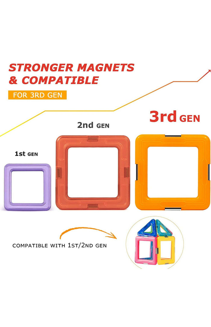 Upgraded Magnetic Blocks Tough Tiles STEM Toys for 3+ Year.